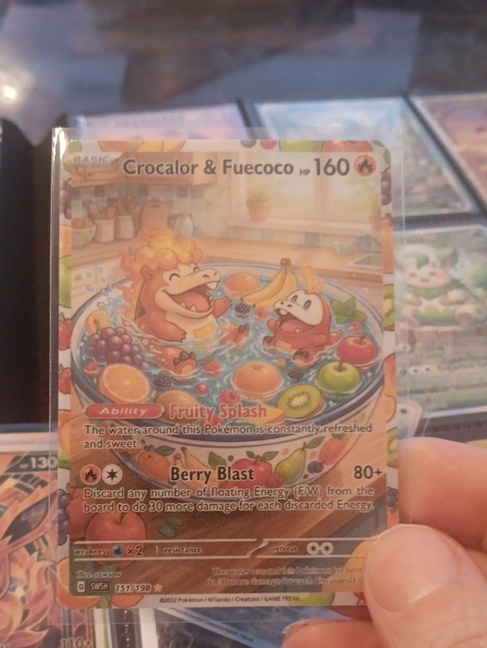 Crocalor & Fuecoco Full Art Card - Colorful Collectible
